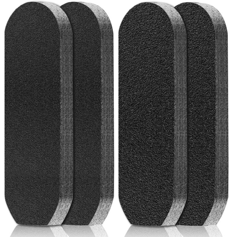 Flutesan 80 Pcs Stainless Steel Foot File Refills 180 Grit and 120 Grit Replacement Pads Coarse Fine Pedicure File Refills Double Side Reusable Foot Rasp Pad with Removable Glue